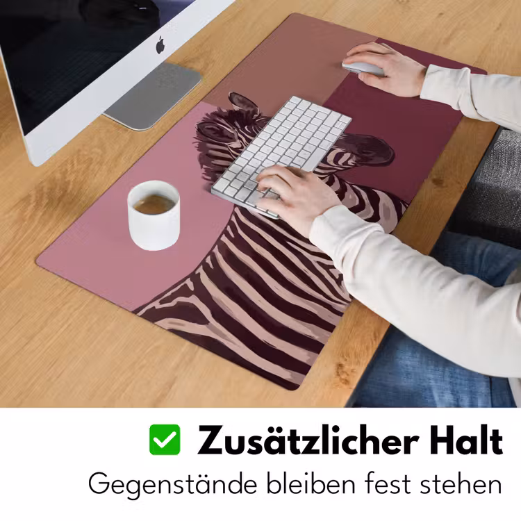 Schreibtischunterlage - Tiere – Zebrakopf – Tierwelt – Modern – Braun — 3