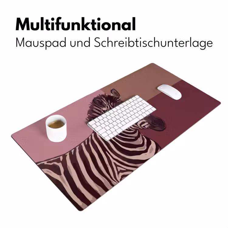 Schreibtischunterlage - Tiere – Zebrakopf – Tierwelt – Modern – Braun — 4