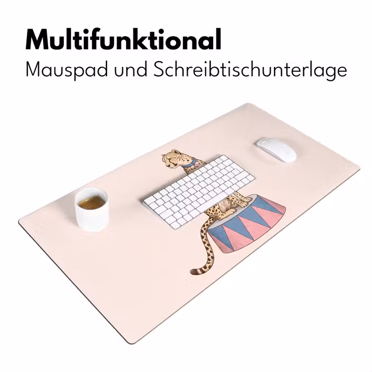 Schreibtischunterlage - Tiere – Zirkus – Illustration – Vintage – Rosa - Dieren - Circus - Illustratie - Vintage - Roze Muismat XXL klein