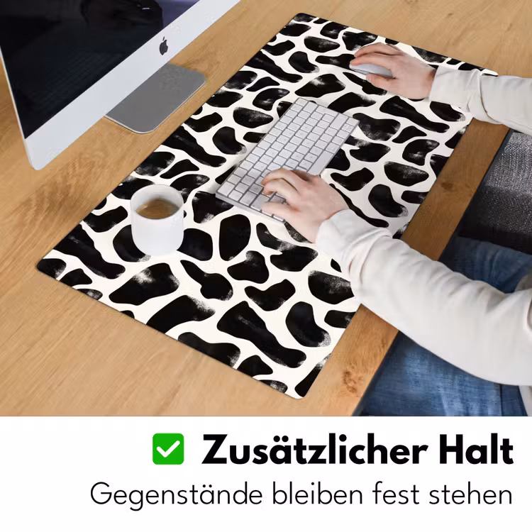 Dierenpatroon - Vlekken - Zwart - Wit Muismat XXL klein 681 -ysfeer3_duits
