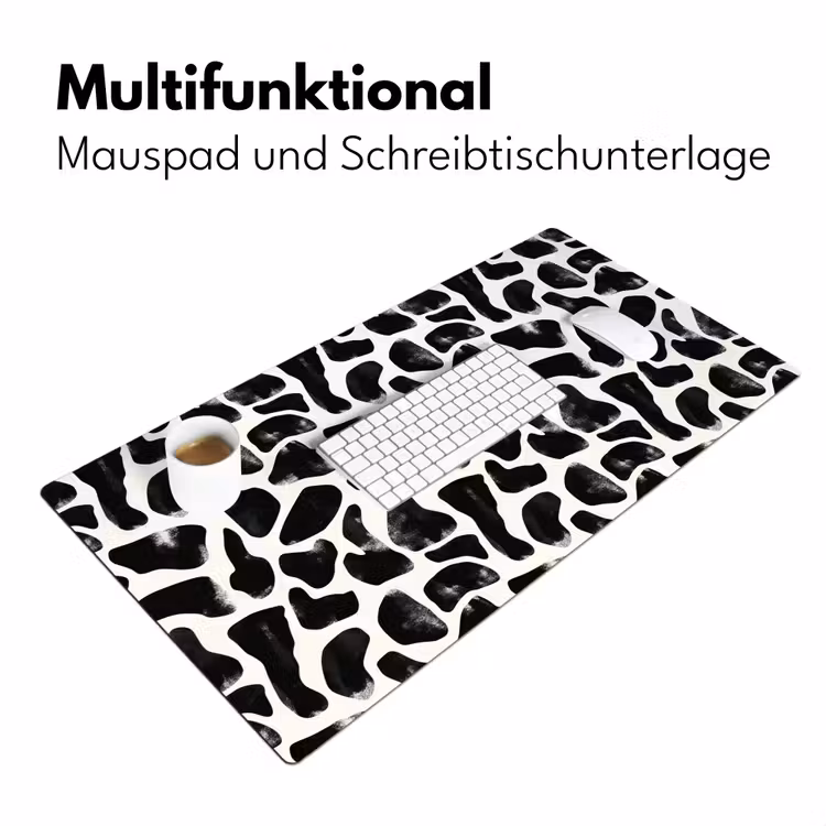 Dierenpatroon - Vlekken - Zwart - Wit Muismat XXL klein 681 -ysfeer4_duits