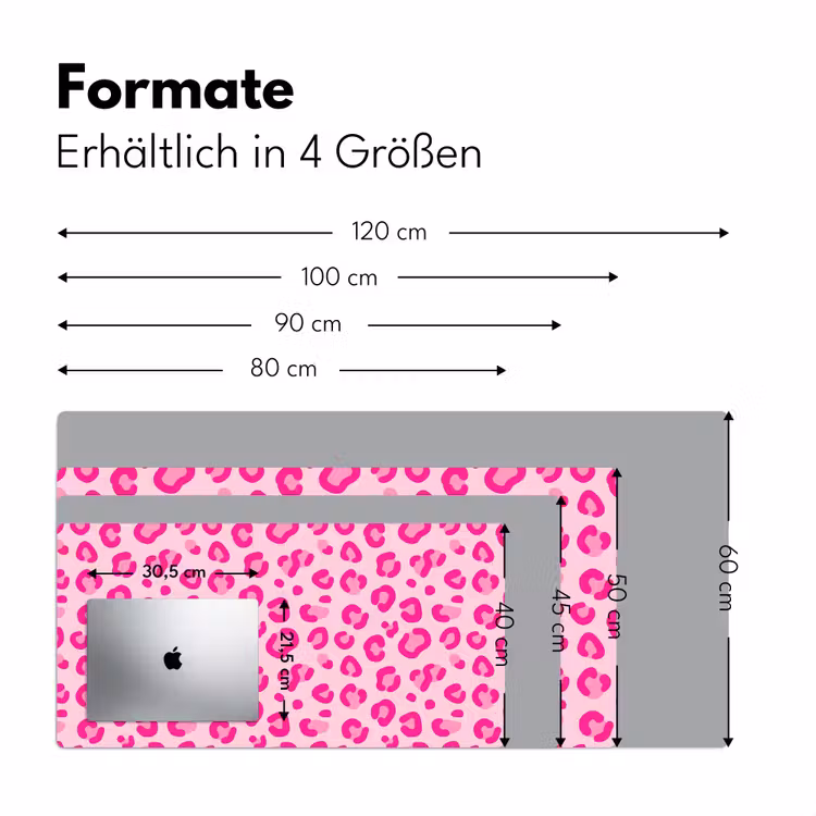 Dierenprint - Patroon - Abstract - Modern - Roze Muismat XXL klein -ysfeer5_duits
