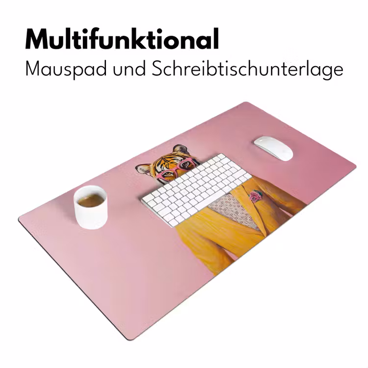 Tijger - Bril - Geel - Jasje Muismat XXL klein -ysfeer4_duits