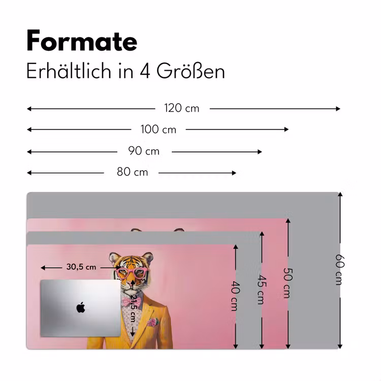 Tijger - Bril - Geel - Jasje Muismat XXL klein -ysfeer5_duits