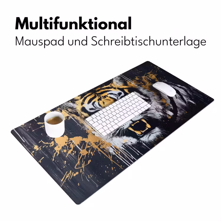 Tijger - Verfspatten - Goud Muismat XXL klein -ysfeer4_duits