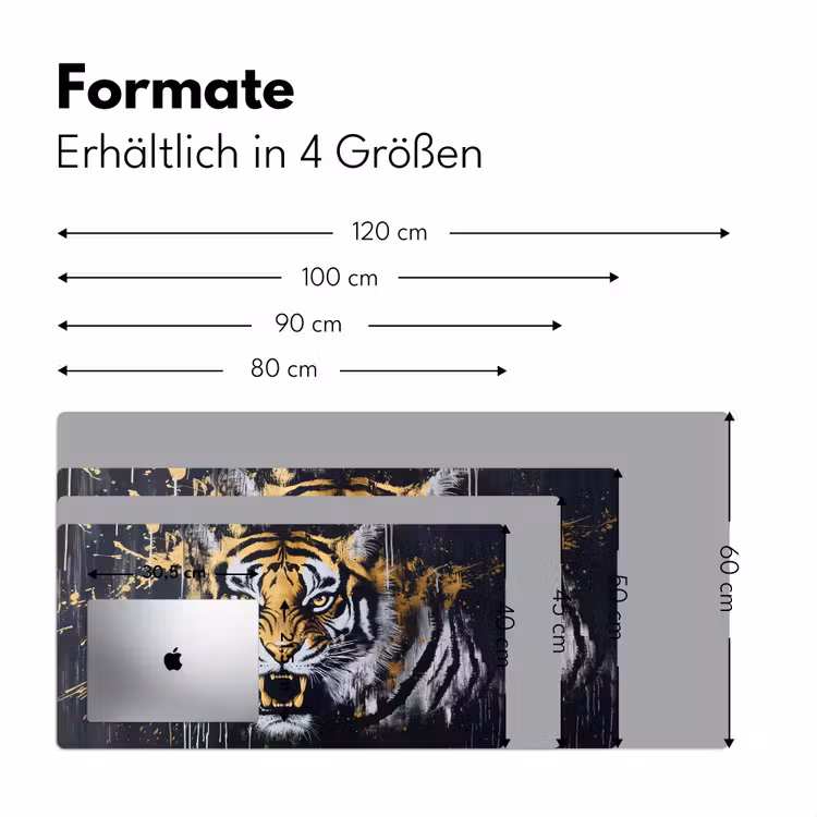 Tijger - Verfspatten - Goud Muismat XXL klein -ysfeer5_duits