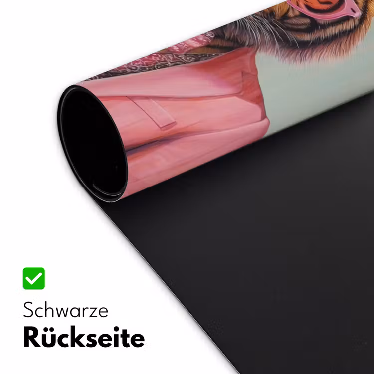 Tijger - Strik - Jasje - Roze Muismat XXL klein -ysfeer2_duits