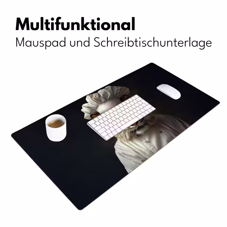 Tijger - Kokskleding - Bruin Muismat XXL klein -ysfeer4_duits