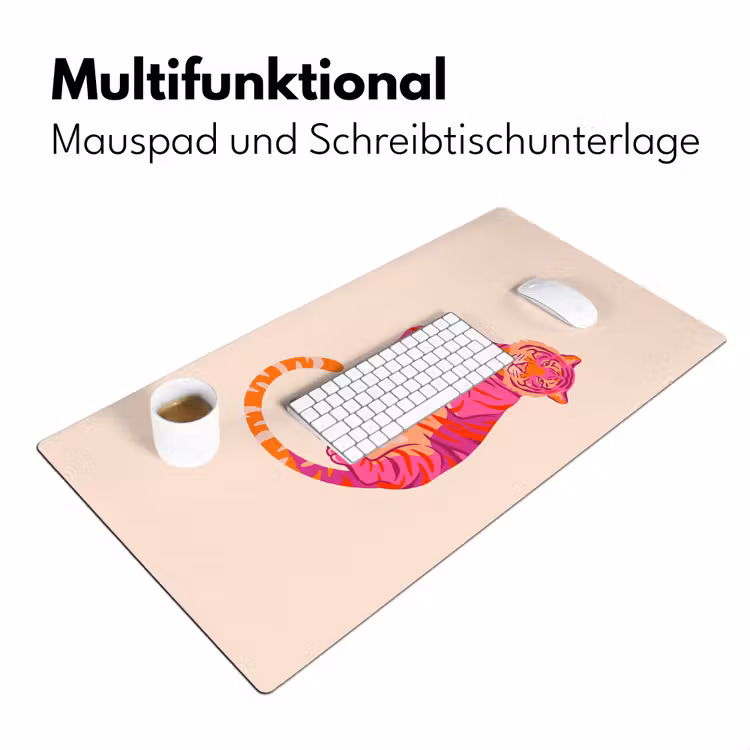 Tijger - Roze - Oranje Muismat XXL klein -ysfeer4_duits