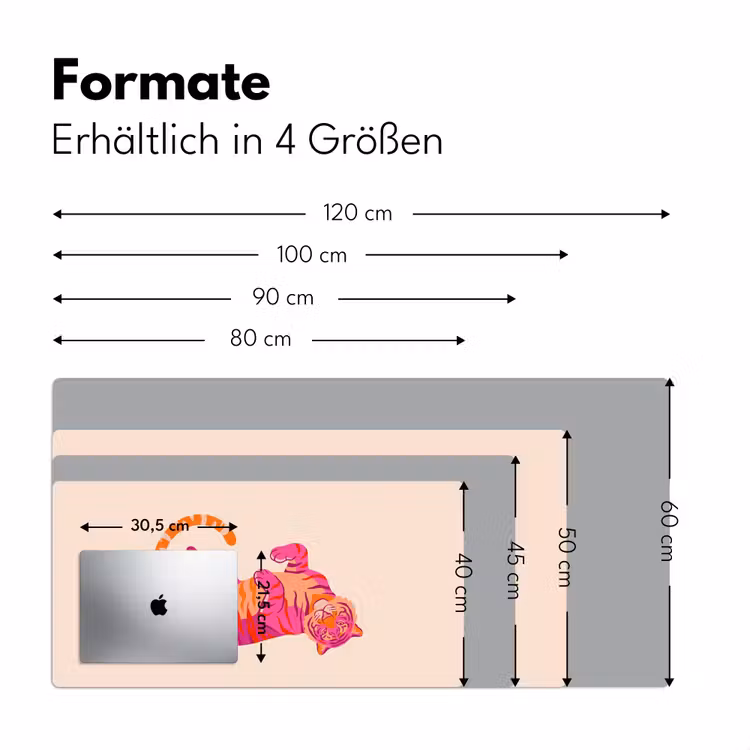 Tijger - Roze - Oranje Muismat XXL klein -ysfeer5_duits