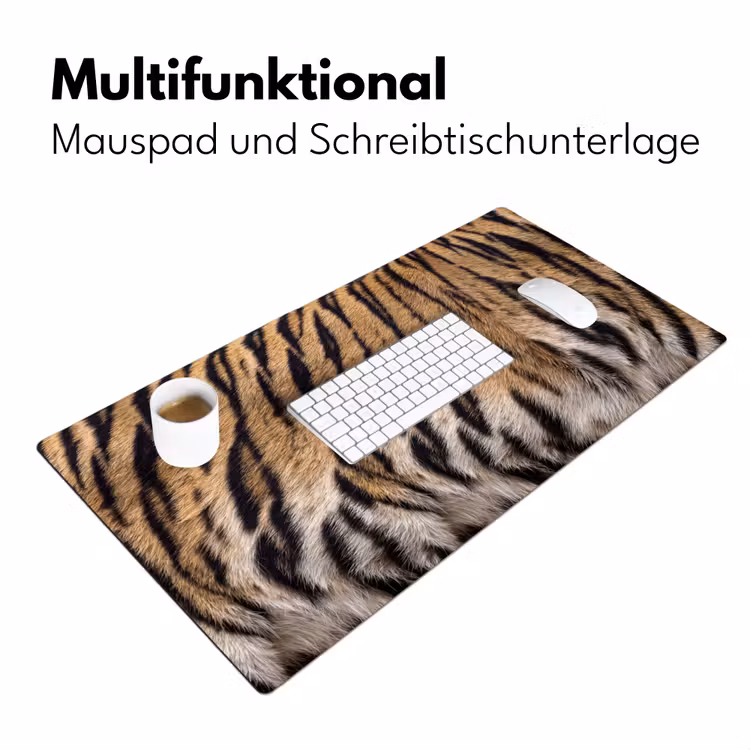 Tijgervacht - Klassiek - Zwart Muismat XXL klein -ysfeer4_duits