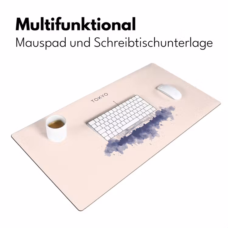 Schreibtischunterlage - Tokio – Skyline – Stadt – Abstrakt – Blau - Tokyo - Skyline - Stad - Abstract - Blauw Muismat XXL klein