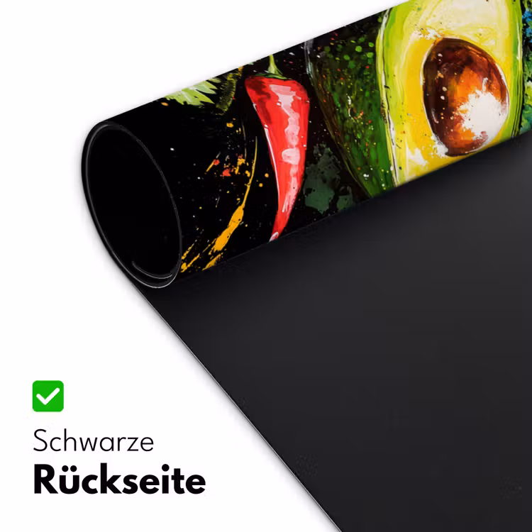 Tomaat - Avocado - Peper - Graffiti - Verf - Modern Muismat XXL klein -ysfeer2_duits