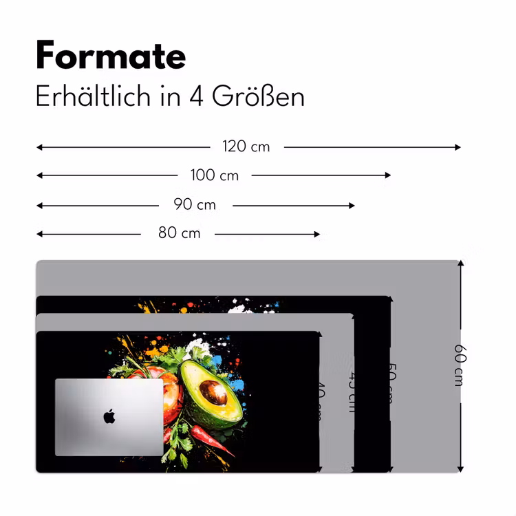 Tomaat - Avocado - Peper - Graffiti - Verf - Modern Muismat XXL klein -ysfeer5_duits