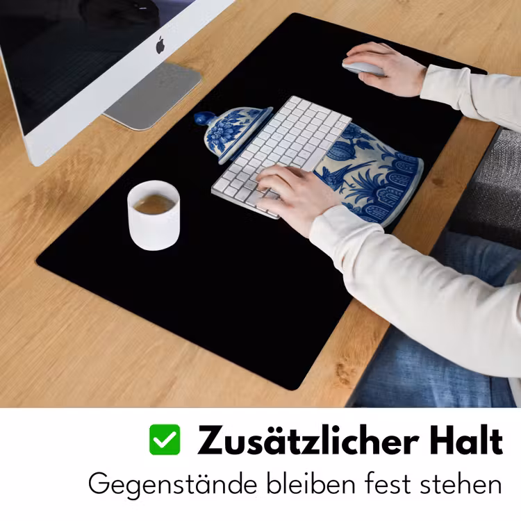 Pot - Delfts Blauw - Bloemen Muismat XXL klein -ysfeer3_duits