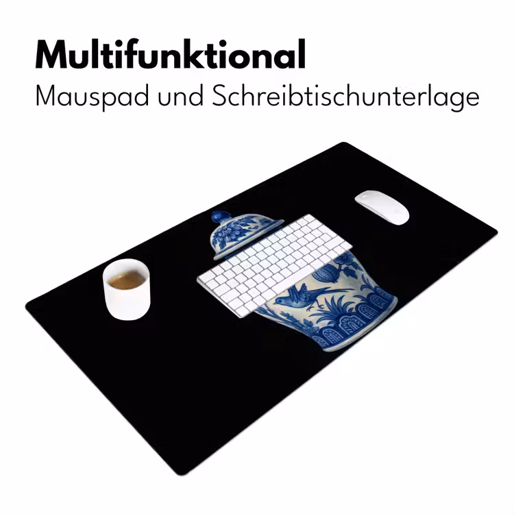 Pot - Delfts Blauw - Bloemen Muismat XXL klein -ysfeer4_duits
