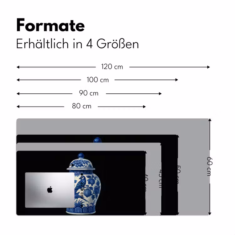 Pot - Delfts Blauw - Bloemen Muismat XXL klein -ysfeer5_duits