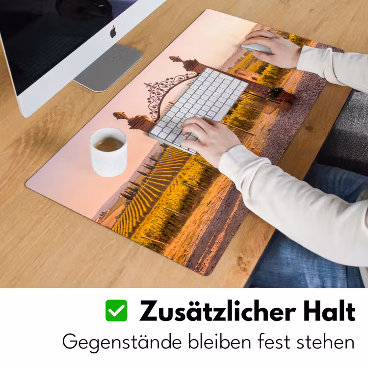 Schreibtischunterlage - Tor – Landschaft – Land – Sonnenlicht – Warm - Poort - Landschap - Platteland - Zonlicht - Warm Muismat XXL klein