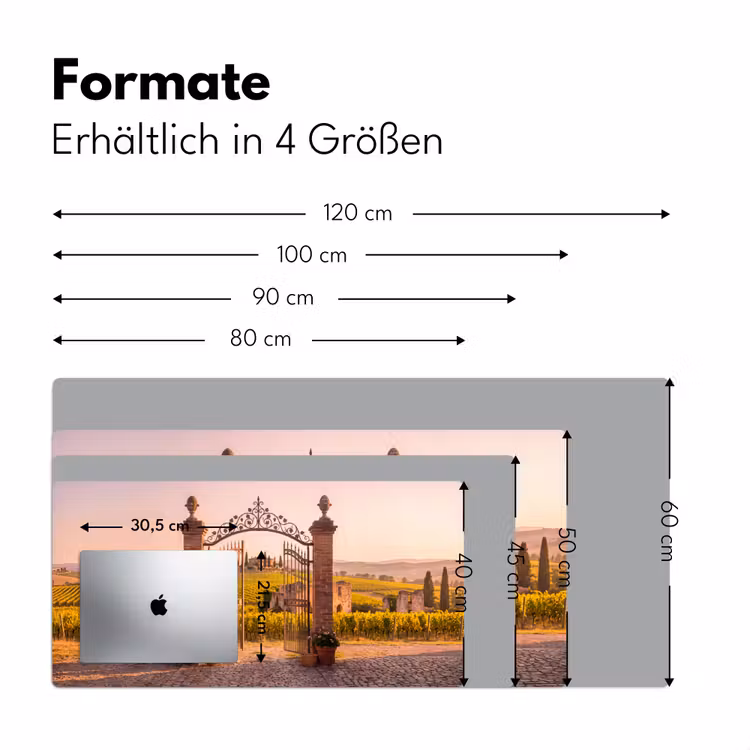 Schreibtischunterlage - Tor – Landschaft – Land – Sonnenlicht – Warm - Poort - Landschap - Platteland - Zonlicht - Warm Muismat XXL klein