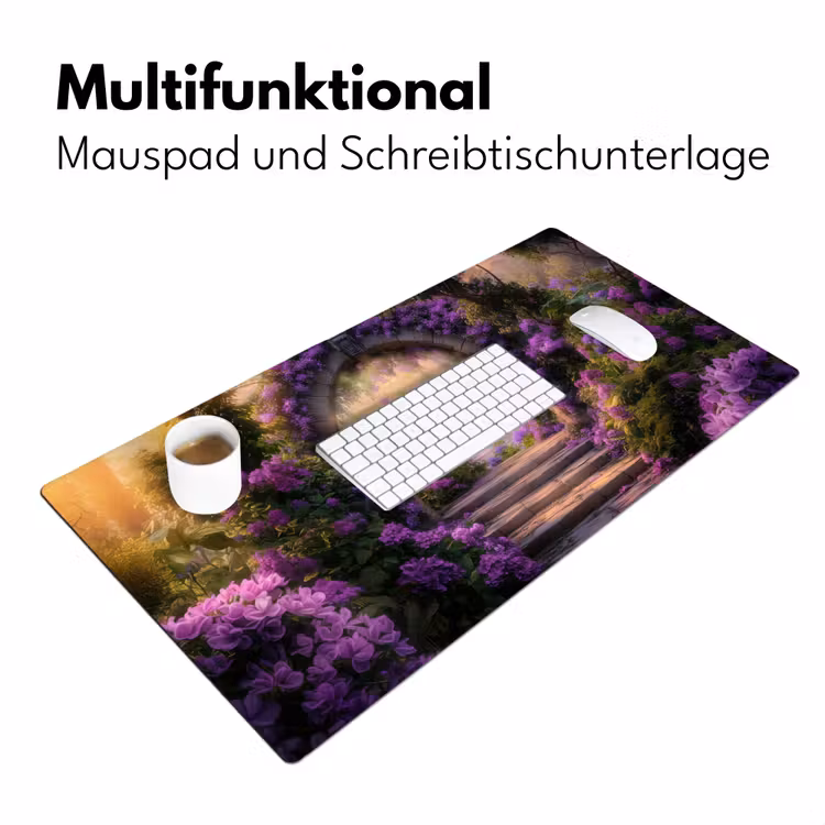 Poort - Paars - Bloemen Muismat XXL klein -ysfeer4_duits