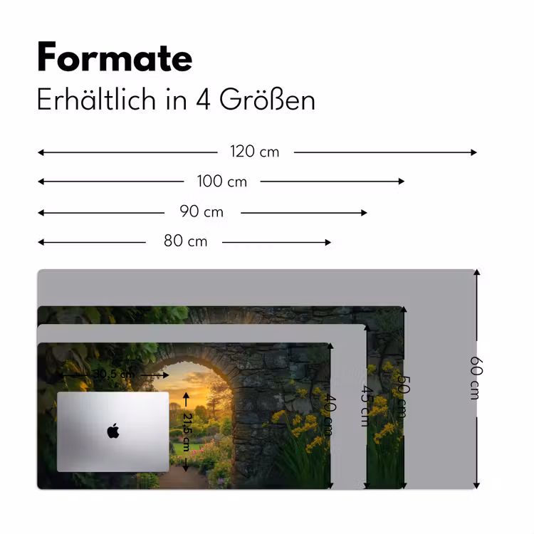 Poort - Planten - Zonsondergang Muismat XXL klein -ysfeer5_duits