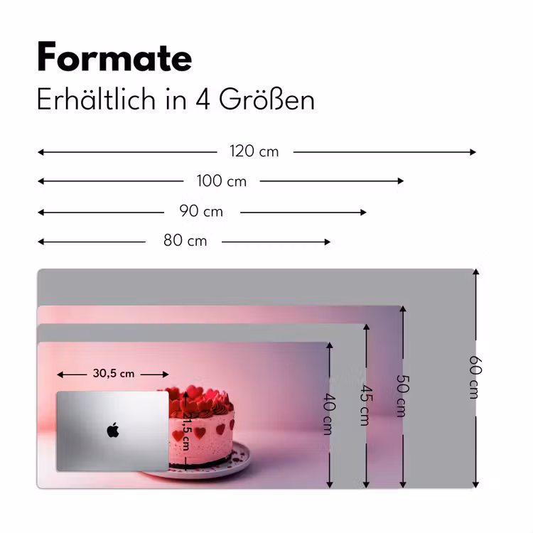 Taart - Hart - Roze Muismat XXL klein -ysfeer5_duits