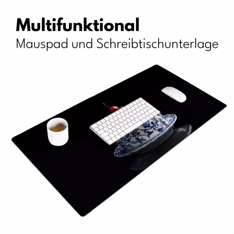 Taart - Slagroom - Kers - Bord - Delfts blauw Muismat XXL klein -ysfeer4_duits