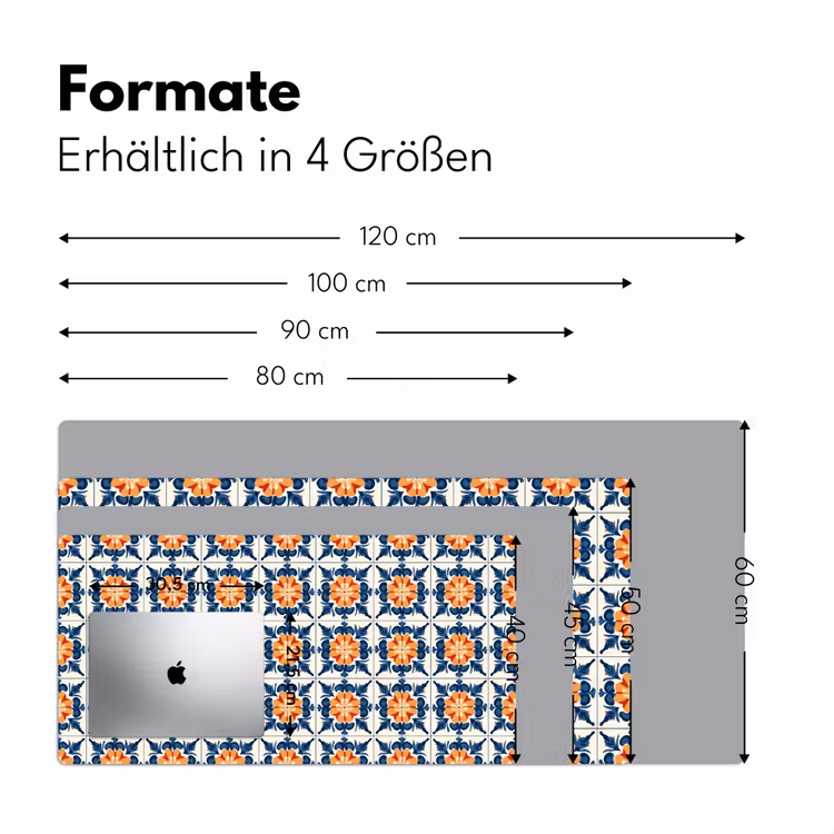 Traditioneel - Tegel - Oranje Muismat XXL klein 681 -ysfeer5_duits