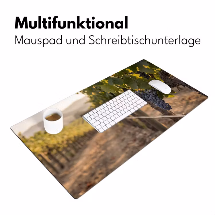 Druiven - Wijngaard - Zonlicht Muismat XXL klein -ysfeer4_duits