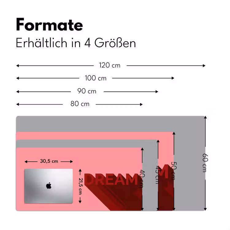 Dream - 3D - Rood - Roze Muismat XXL klein -ysfeer5_duits
