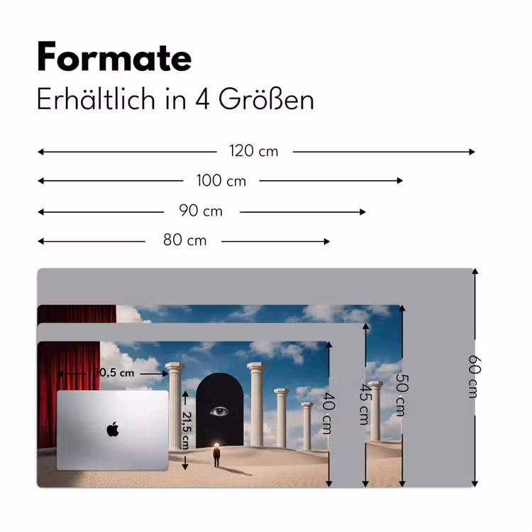 Schreibtischunterlage - Traum – Wüste – Auge - Droom - Woestijn - Oog Muismat XXL klein