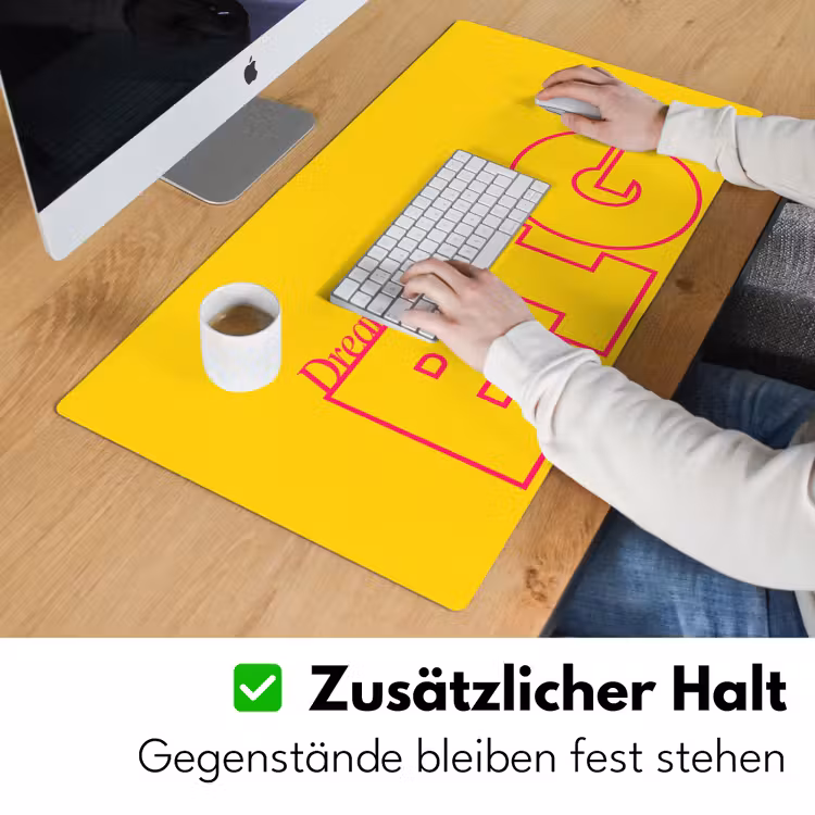 Dream big - Geel - Grafisch Muismat XXL klein -ysfeer3_duits
