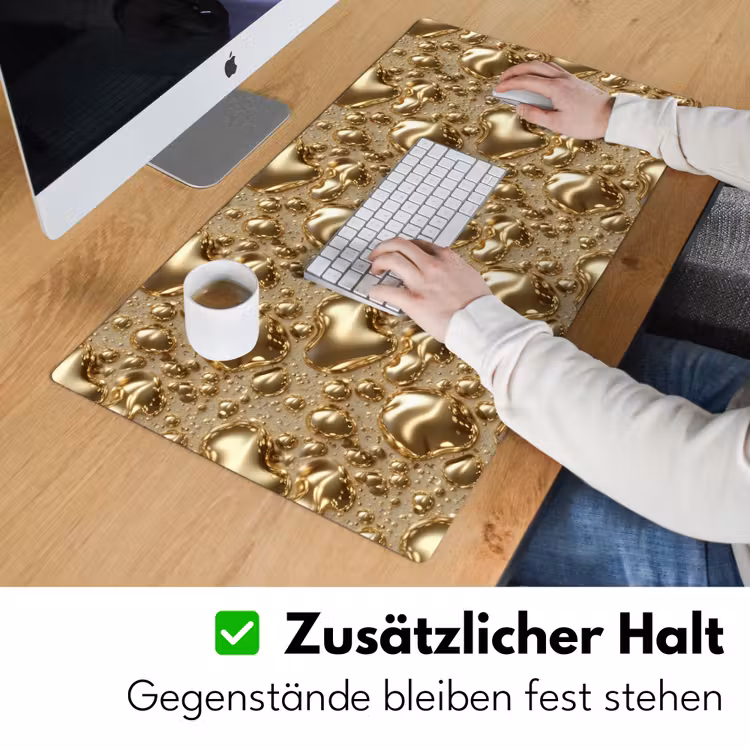 Druppels - Organisch - Goud Muismat XXL klein 681 -ysfeer3_duits