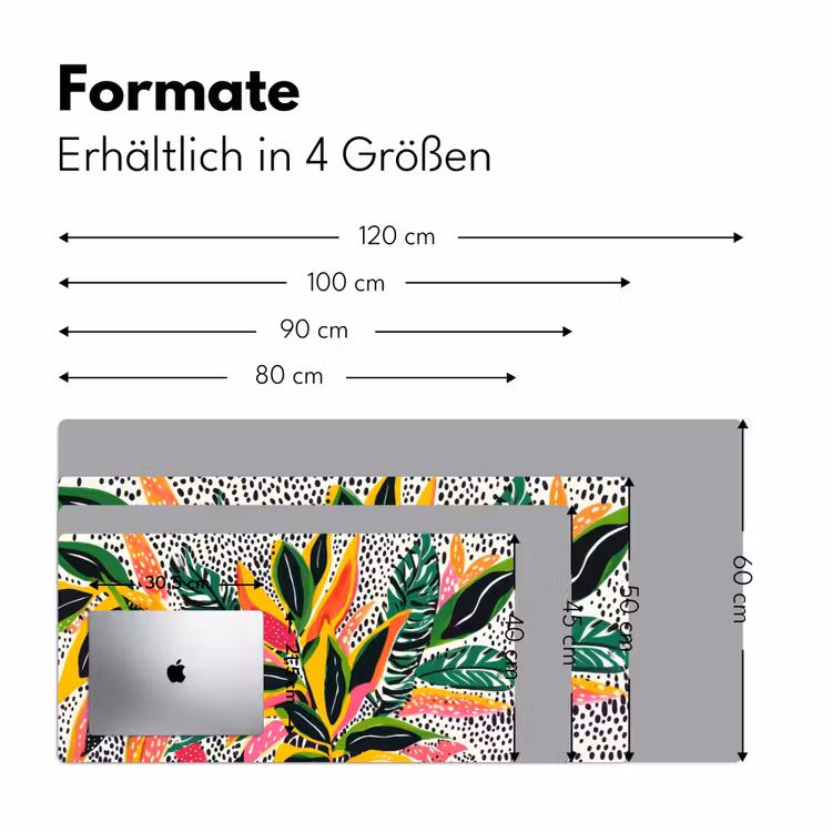 Tropisch - Bladeren - Zwart - wit Muismat XXL klein -ysfeer5_duits