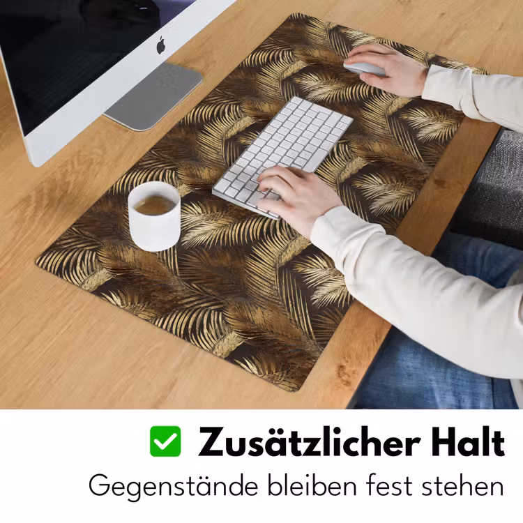 Tropisch - Bladeren - Goud Muismat XXL klein 681 -ysfeer3_duits