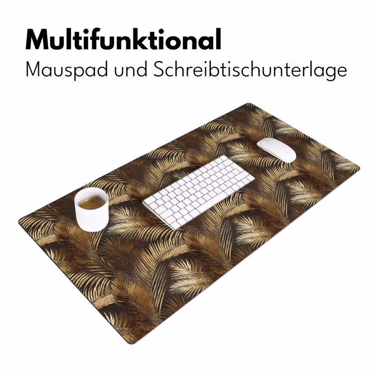 Tropisch - Bladeren - Goud Muismat XXL klein 681 -ysfeer4_duits