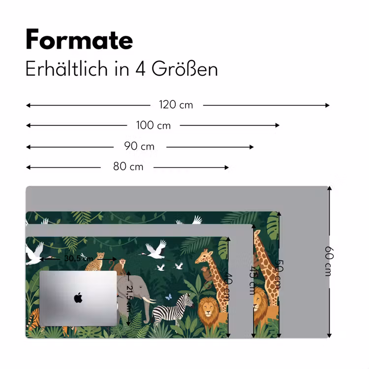 Tropisch - Jungle - Groen Muismat XXL klein -ysfeer5_duits