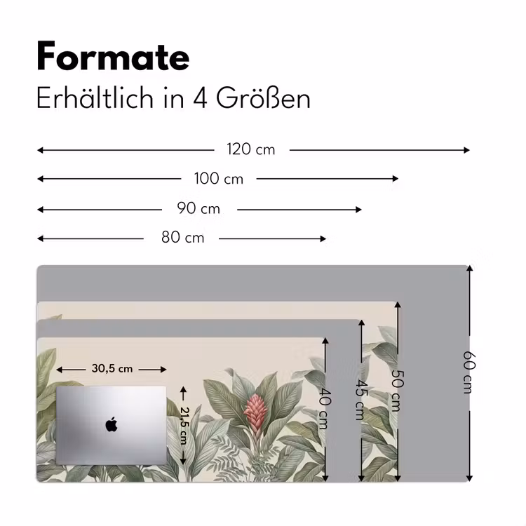 Tropisch - Planten - Modern - Groen Muismat XXL klein -ysfeer5_duits