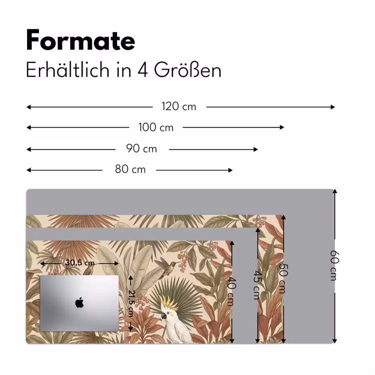Tropisch - Vogels - Beige Muismat XXL klein -ysfeer5_duits