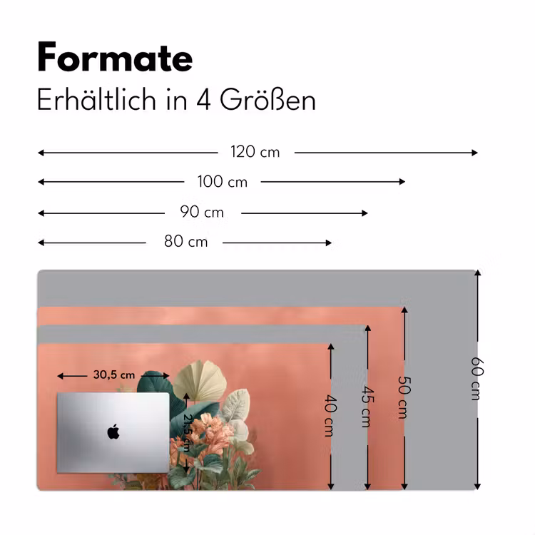 Tropische bladeren - Bloemen - Roze - groen Muismat XXL klein -ysfeer5_duits