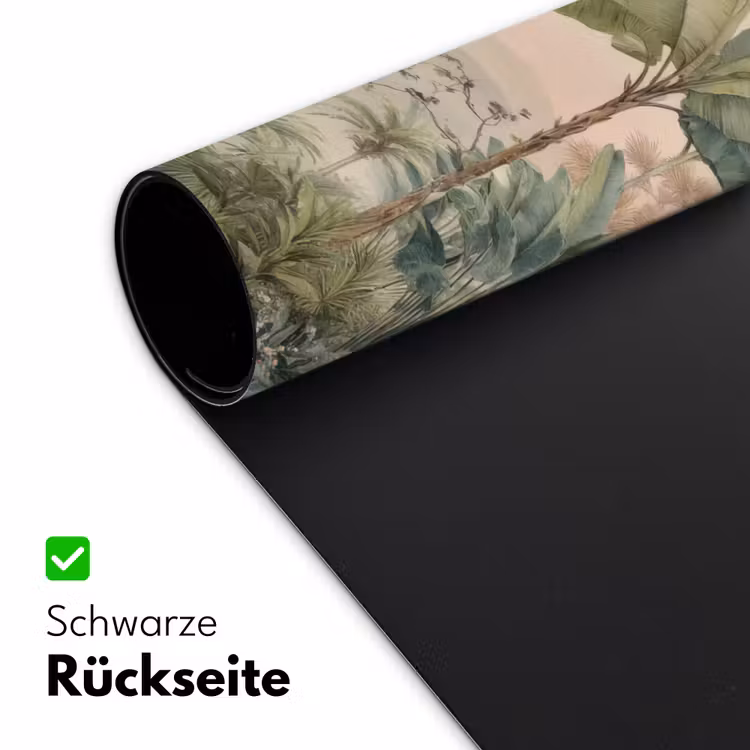 Tropisch landschap - palmbomen - Bloemen - Roze lucht Muismat XXL klein -ysfeer2_duits