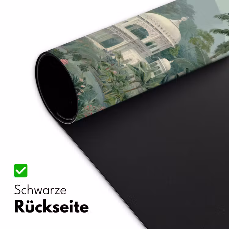 Tropische tuin - Koepelgebouw - Bloemen Muismat XXL klein -ysfeer2_duits