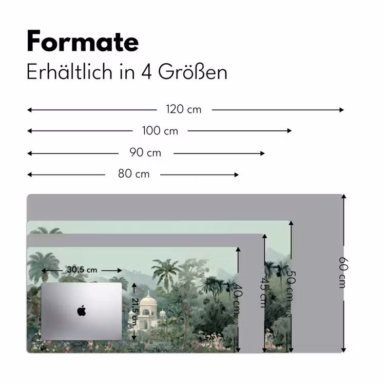 Tropische tuin - Koepelgebouw - Bloemen Muismat XXL klein -ysfeer5_duits