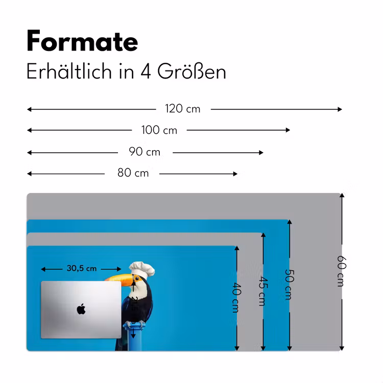 Tucan - Sokkel - Vogel - Koksmuts Muismat XXL klein -ysfeer5_duits