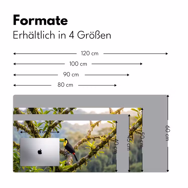 Toekan - Jungle - Natuur - Kleurrijk Muismat XXL klein -ysfeer5_duits