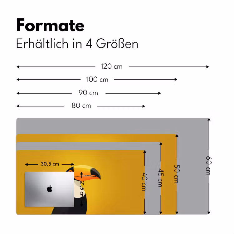 Toekan - Minimalistisch - Snavel - Oranje Muismat XXL klein -ysfeer5_duits