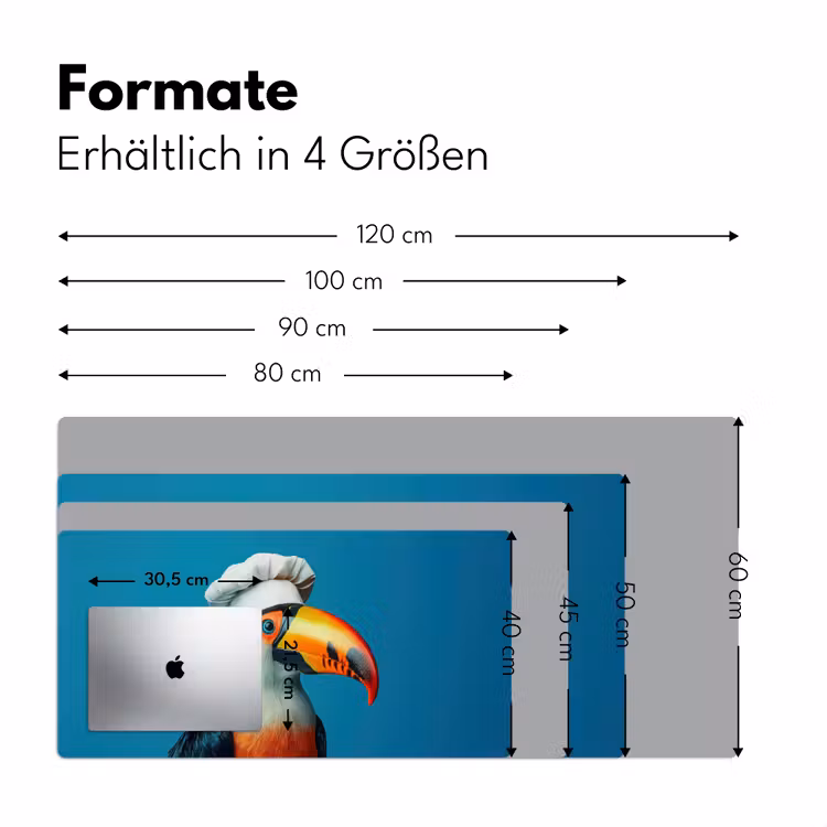 Toekan - Papegaai - Vogel - Koksmuts Muismat XXL klein -ysfeer5_duits
