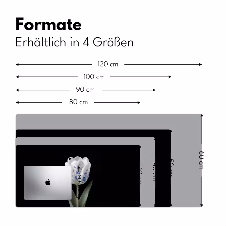 Tulp - Patroon - Blauw Muismat XXL klein -ysfeer5_duits