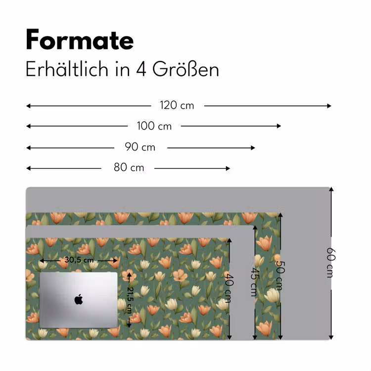 Tulpen - Botanisch - Groen Muismat XXL klein 681 -ysfeer5_duits