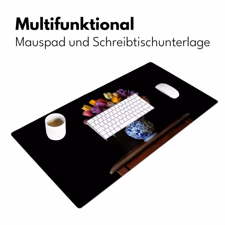 Tulpen - Kleuren - Hout - Vaas Muismat XXL klein -ysfeer4_duits